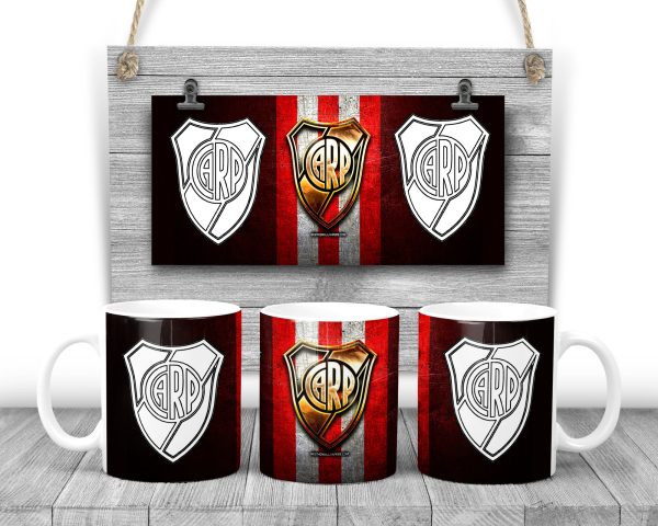 Taza plástica River Plate con blister de marcadores